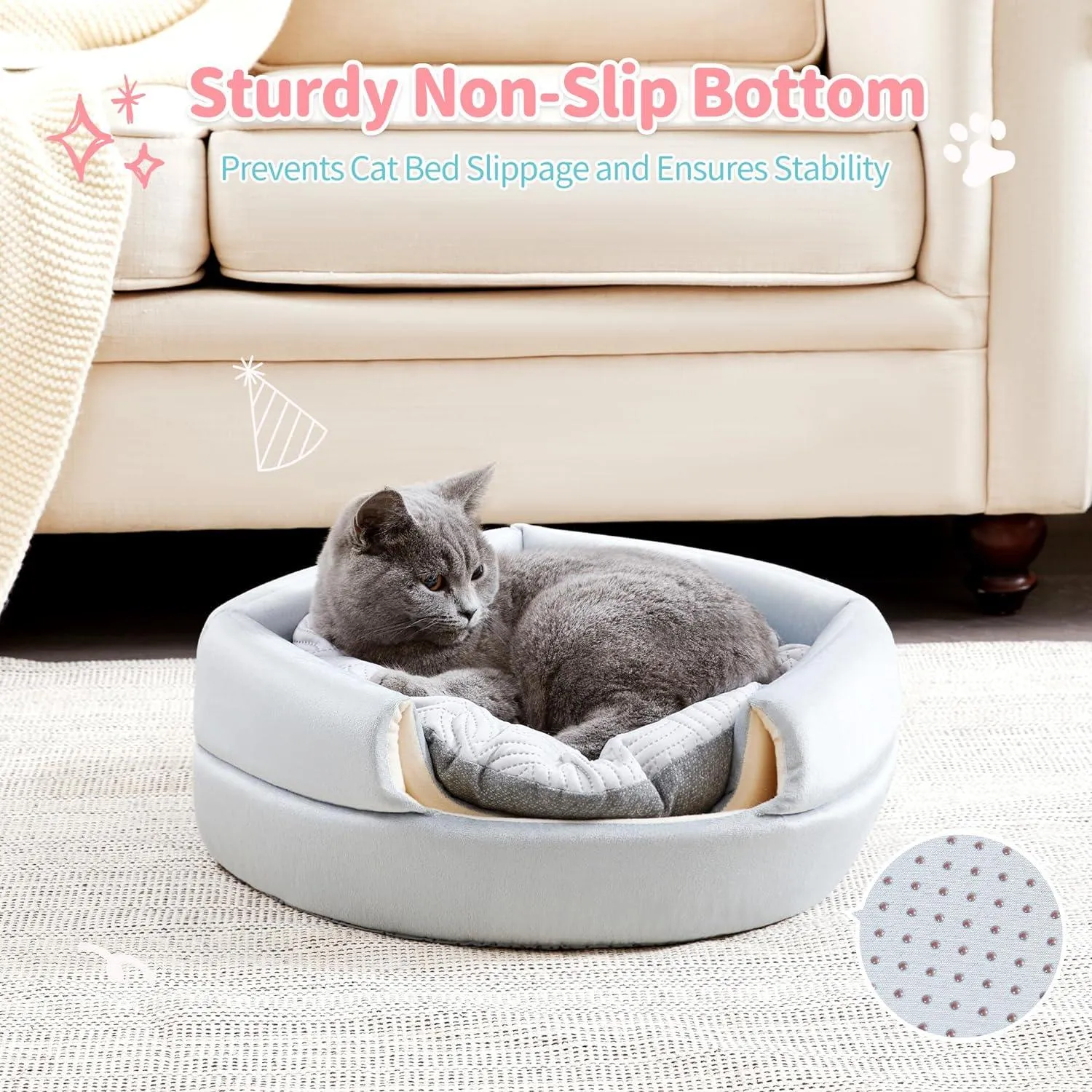 2-in-1 Foldable Cat Houses with Removable & Washable Cushion