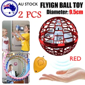 2PCS RED Flying Ball Mini Hand UFO Toys | Drone Helicopter Hover Quadcopter | Kids Toys Gifts
