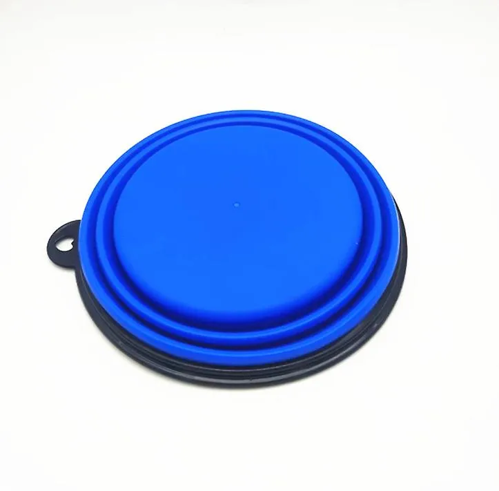 2Pcs S 350ml green Portable Outdoor Pet feed bowl Foldable Silicone travel Bowl AZ11348