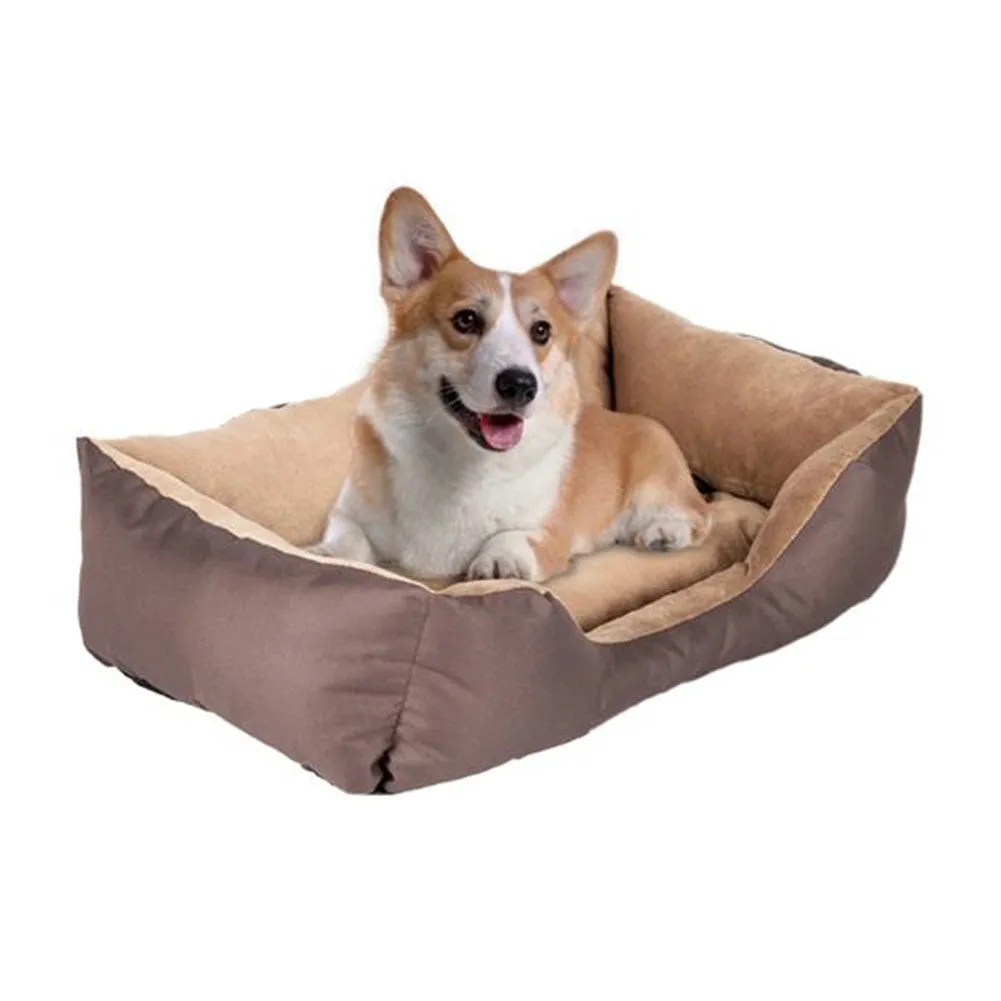BEESCLOVER 28" Pet Mat Kennel For Pet Cat Dog Non-slip Bottom Brown