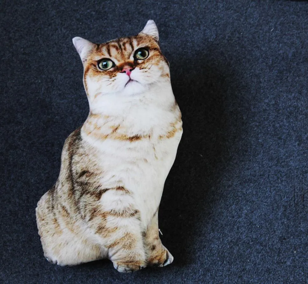 Best Realistic Cat Cushion 3D Cat Plush Toys Stuffed Simulation Sleep Pillow