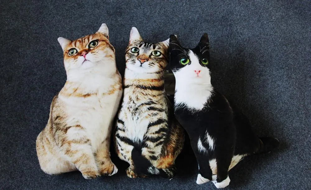 Best Realistic Cat Cushion 3D Cat Plush Toys Stuffed Simulation Sleep Pillow