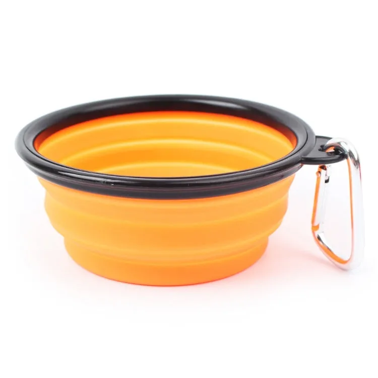 Compact Silicone Travel Pet Bowl - Foldable Feeding Dish for Puppies, Random Color Selection, 13cm Diameter