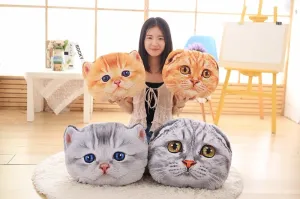 Cuddly Cat-Shaped Car Cushion and Nap Pillow