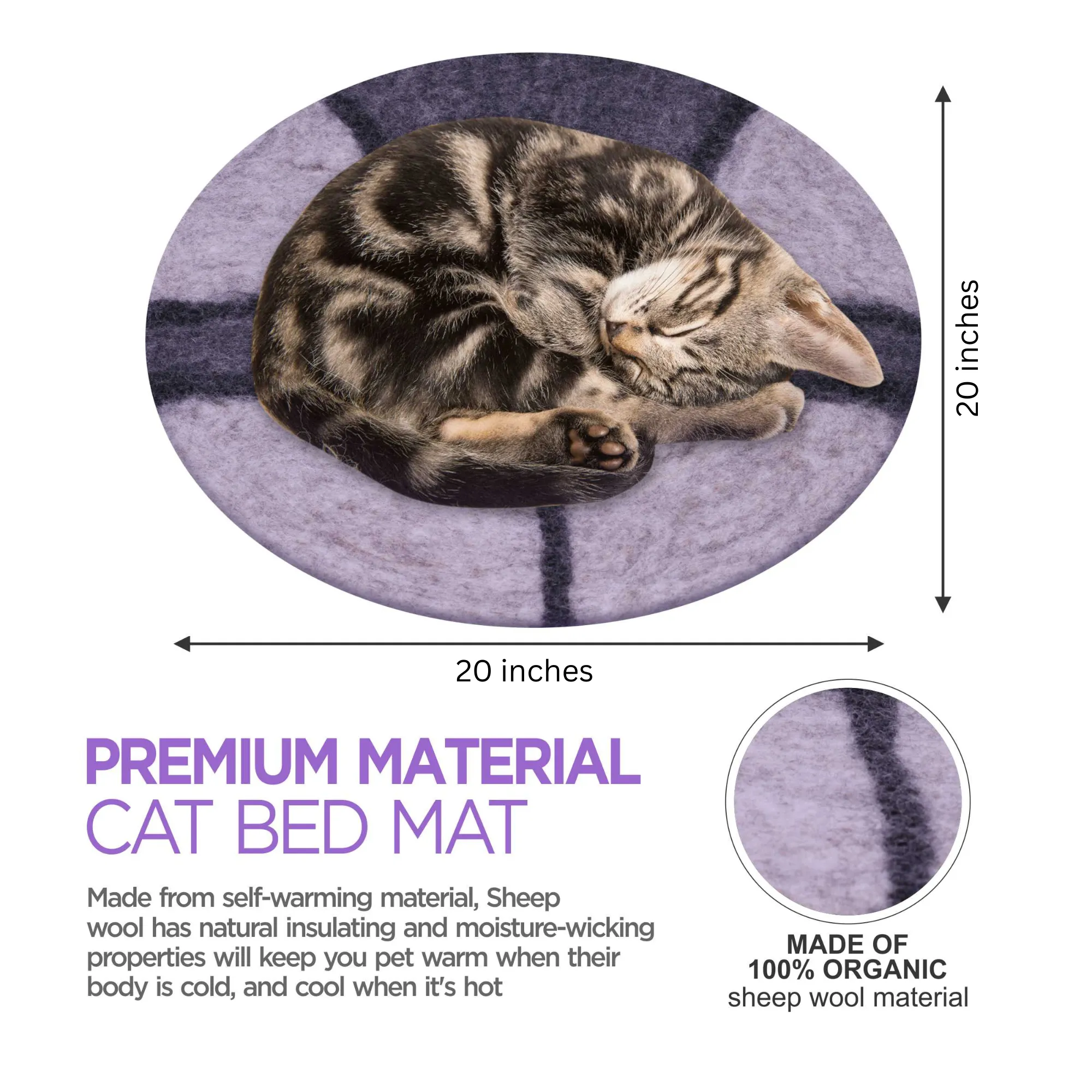Haussimple Wool Cat Bed Sleeping Mat