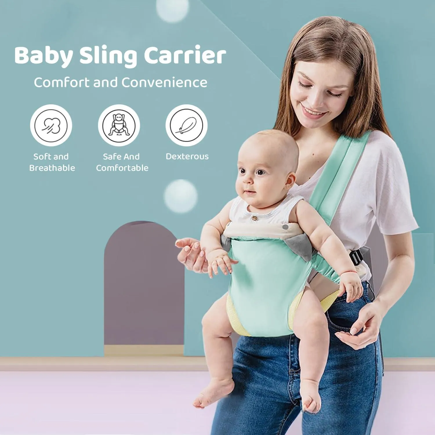 HugBuddy Baby Sling – Cozy, Hands-Free Babywearing, Secure Fit