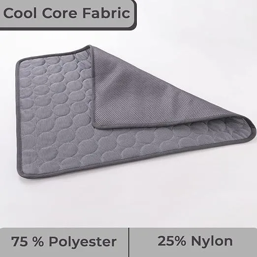 Petvit Rectangular Dog & Cat Bed|Premium Cool Ice Silk with Polyester with Bottom Mesh|Multi-Utility Self-Cooling Pad for Dog & Cat|Light-Weight & Durable Dog Bed|ZQCJ001DG-S|Dark Grey