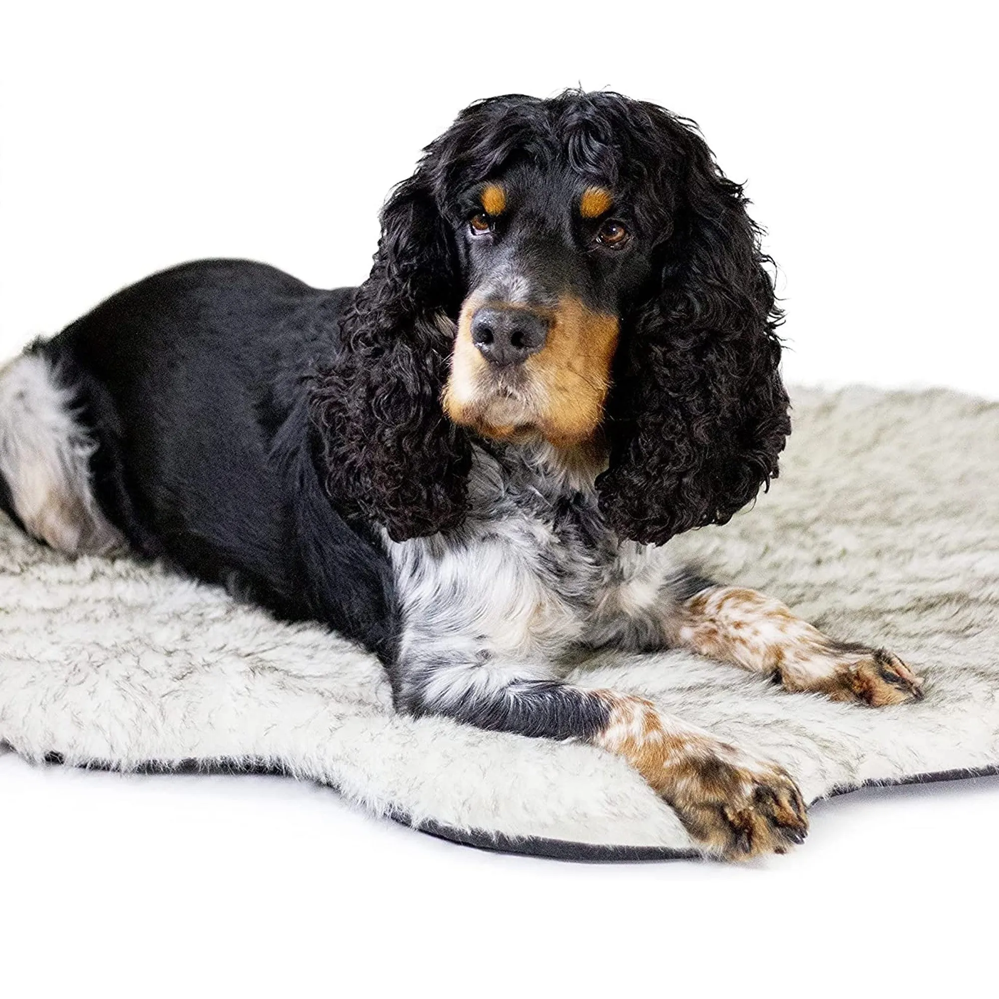 Rosewood Faux Fur Orthopaedic Dog Rug Bed