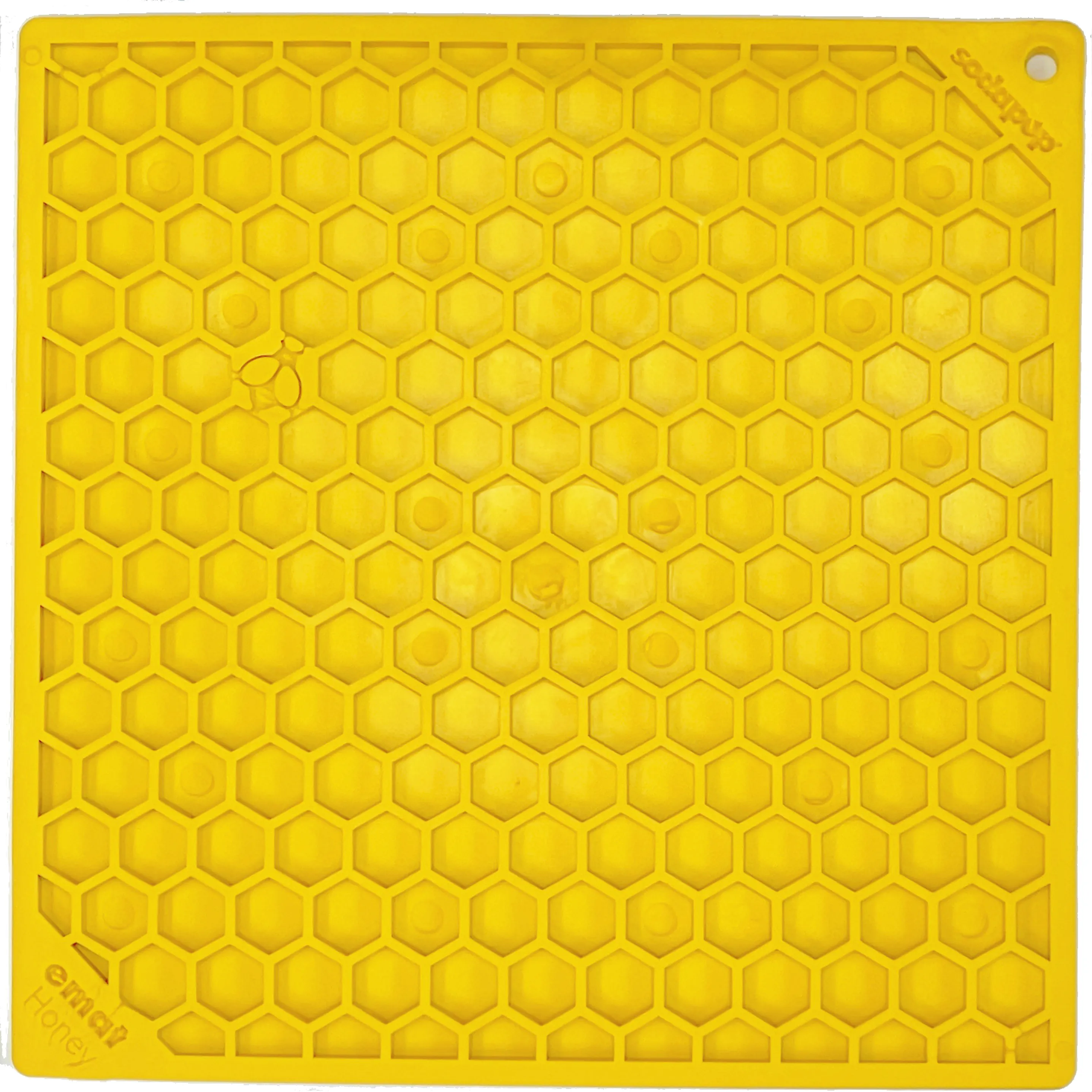 Yellow Honeycomb Slow Feeder Lick Mat for Dogs